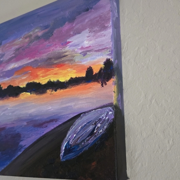 Sunrise acrylic canvas painting Handpainted Wall Art Home Decor - Picture 7 of 7